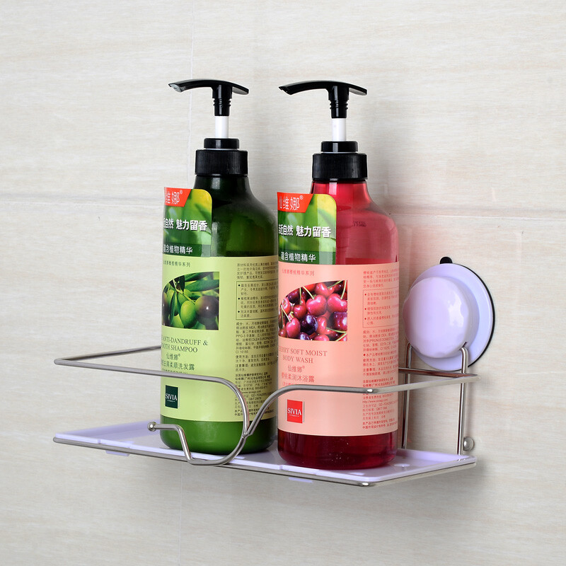 浴室收納新選擇 樂貼不銹鋼免打孔置物架，輕松打造整潔空間